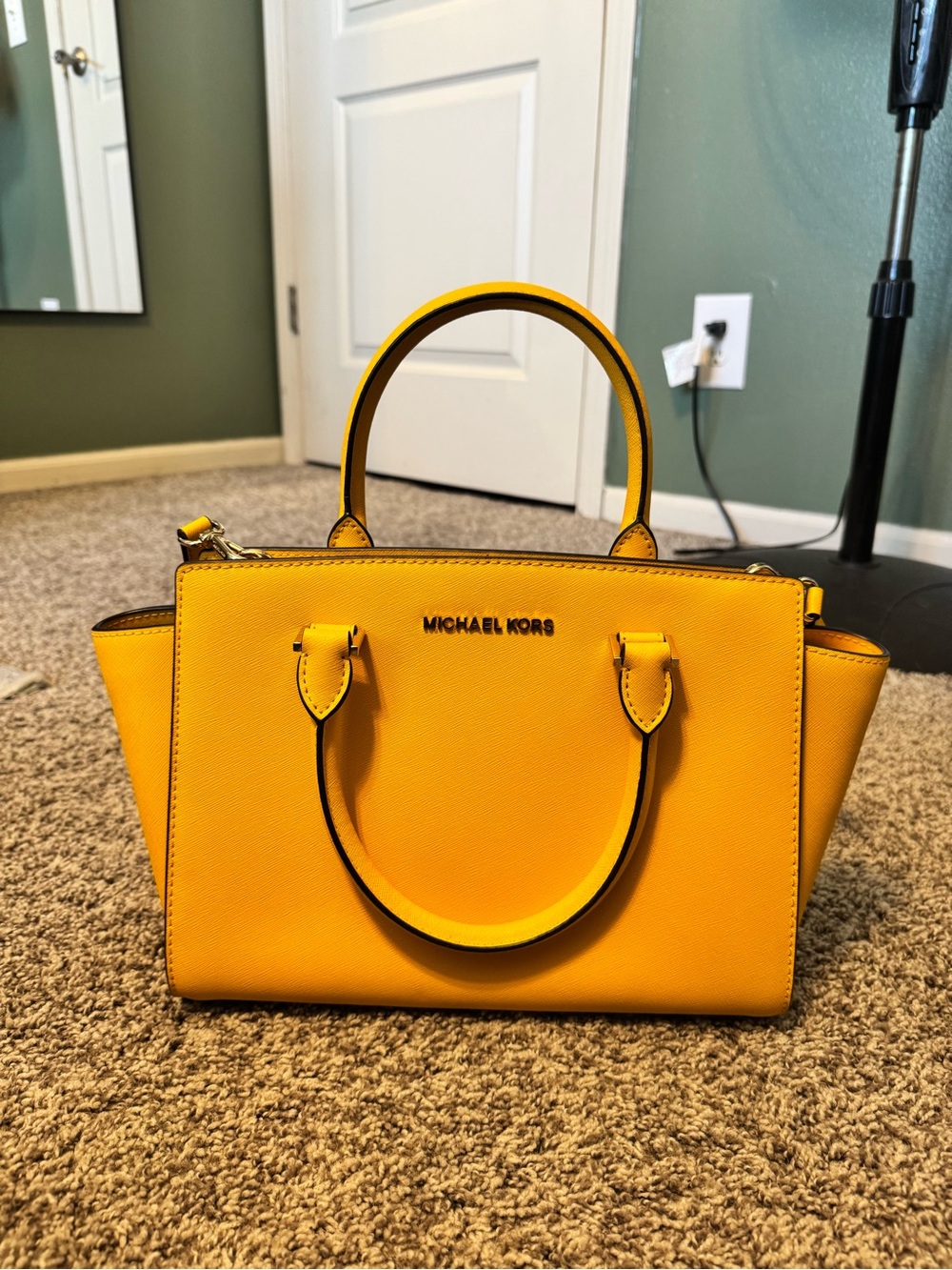 Michael Kors Bright Yellow Saffiano Satchel